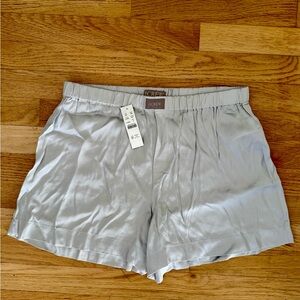 NWT: J. Crew Silver Soft Shine Grey Women Boxer Shorts, sz. Small